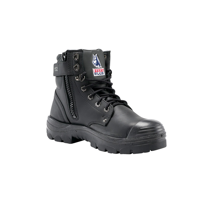 Steel Blue Argyle Zip Nitrile Bump Cap Boots - SafetyHQ