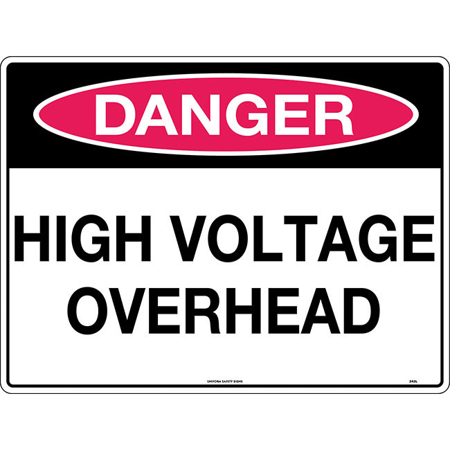 Danger High Voltage Overhead 600x450mm Metal Safetyhq