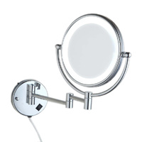 Dolphy dual sided led wall mount 5x magnifying mirror 8inch - chrome finish