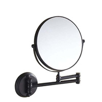 Dolphy dual sided 360° wall mount 5x magnifying mirror 8 inch - black