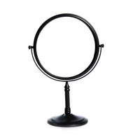 Dolphy dual sided 360° led 5x tabletop magnifying mirror 8 inch - black