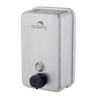 Dolphy manual rectangle stainless steel  soap dispenser 1100ml - silver