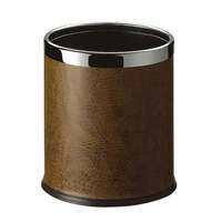 Dolphy round leatherette room bin 10l - brown