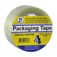 Husky Tape 48x Pack 530 Packaging Tape 36mm x 75m Clear Retail Wrapped