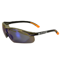 KANSAS Safety Glasses with Anti-Fog Blue Mirror Lens