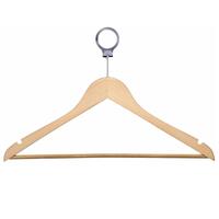 Security Wooden Cloth Hanger - Natural Wood (Pack of 50)