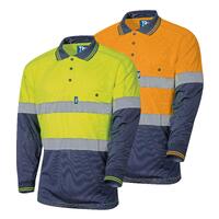 TRU Workwear Micromesh L/S Hi-Vis Polo Shirt with Reflective Tape