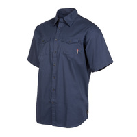 Unit Mens Shirt S/Slv Craftman Navy