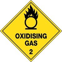 Oxidising Gas 2 Hazchem Sign 270x270mm Metal