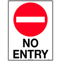 No Entry Traffic Safety Sign Metal 600x450mm