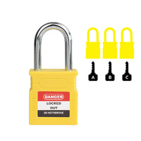 Yellow KD Padlock Chrome Plated Steel Shank 38mm