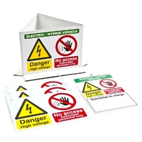 EV and Hybrid Warning Sign Kit 5 Pieces