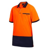 KingGee Mens Workcool Spliced Polo Short Sleeve